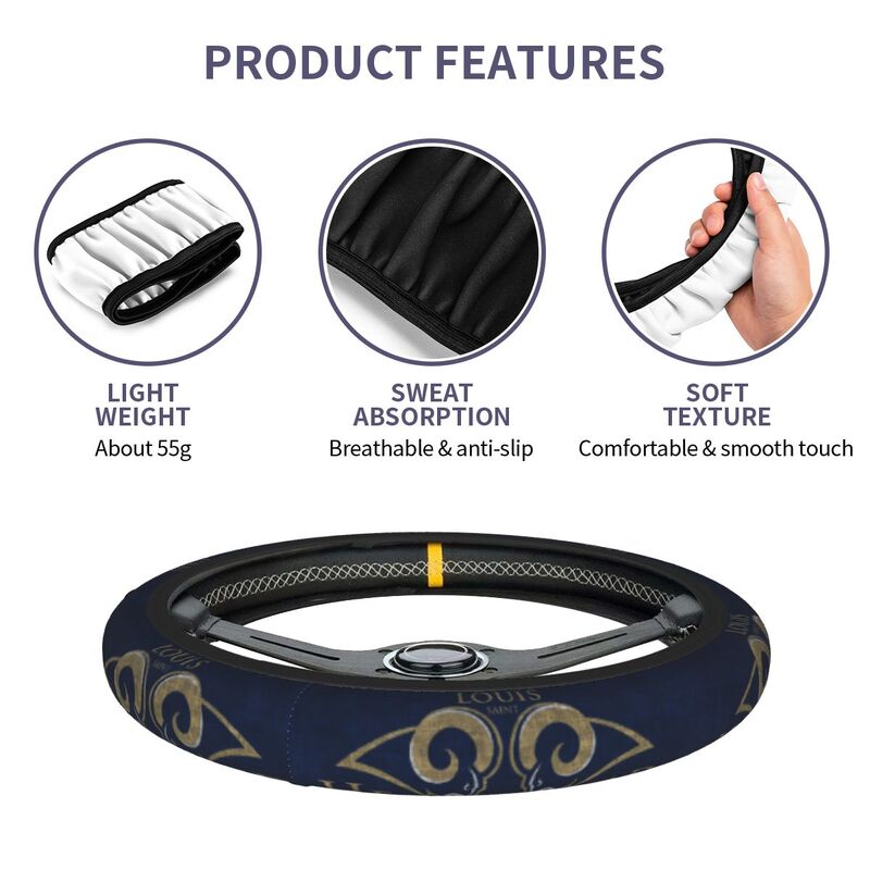 Los Angeles Rams Printed breathable elastic steering wheel protective cover