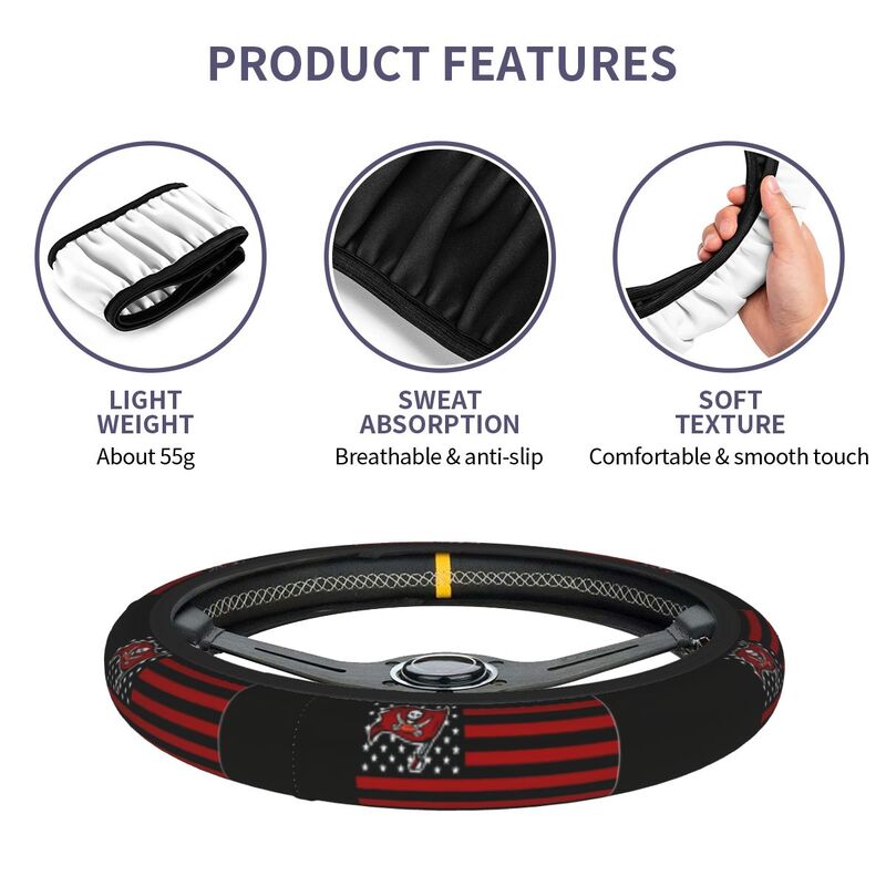 Tampa Bay Buccaneers Printed car protective cover elastic steering wheel cover