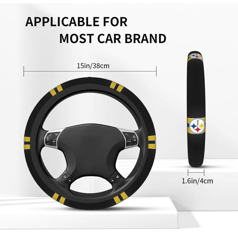 Pittsburgh Steelers Printed elastic steering wheel cover anti slip breathable