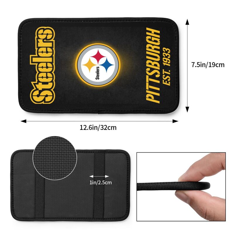 Car armrest box pad Pittsburgh Steelers 2 Printed central armrest box cushion protective pad