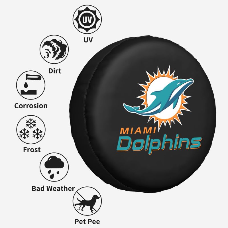 Miami Dolphins Car tire protective cover waterproof and dustproof tire cover