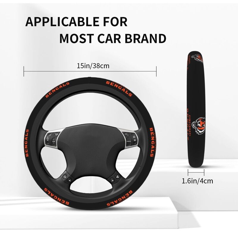 Cincinnati Bengals 1 Printed breathable elastic steering wheel cover anti slip cover