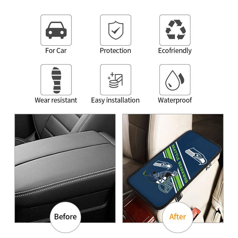 Seattle Seahawks Print armrest protective cover car armrest box cushion