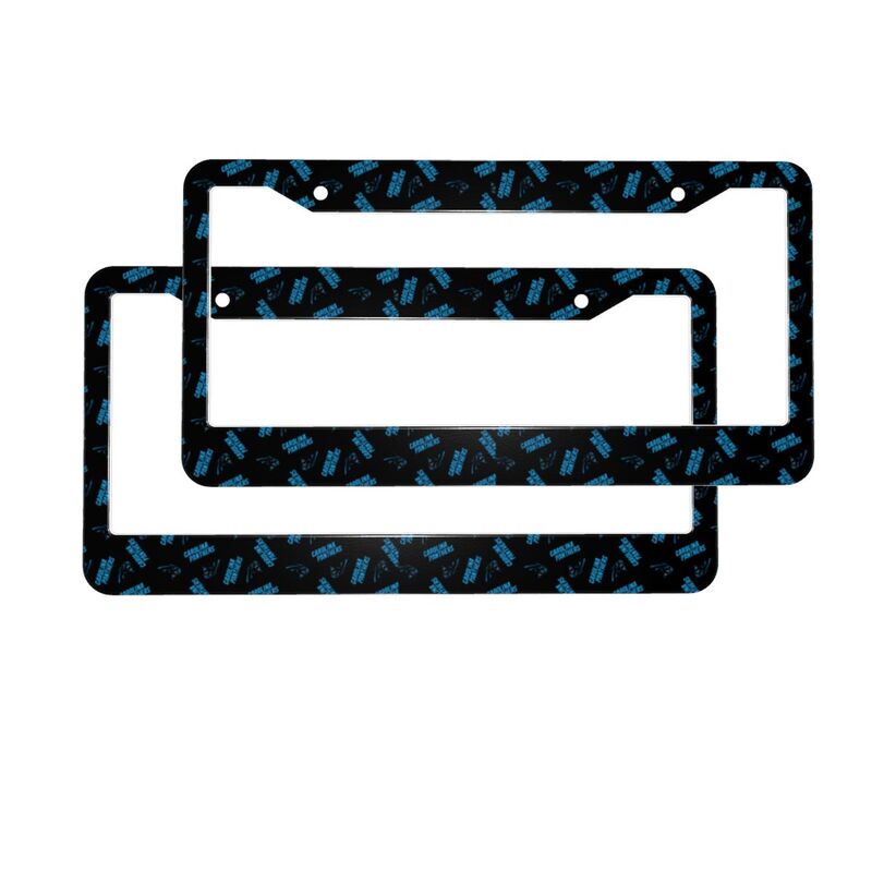 Carolina Panthers Print front rear license plate holder circular hole license plate holder (one pair)