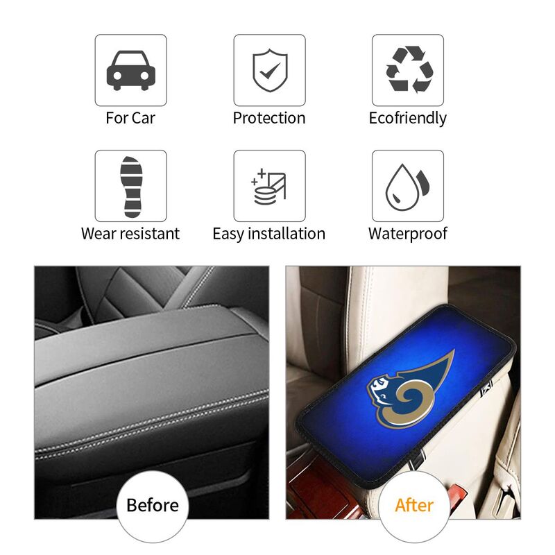 Los Angeles Rams2 Printed car armrest box pad anti-abrasion pad