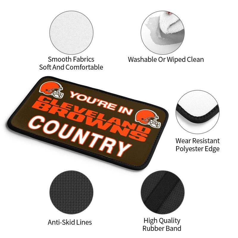 Cleveland Browns Printed car armrest box pad elbow support pad