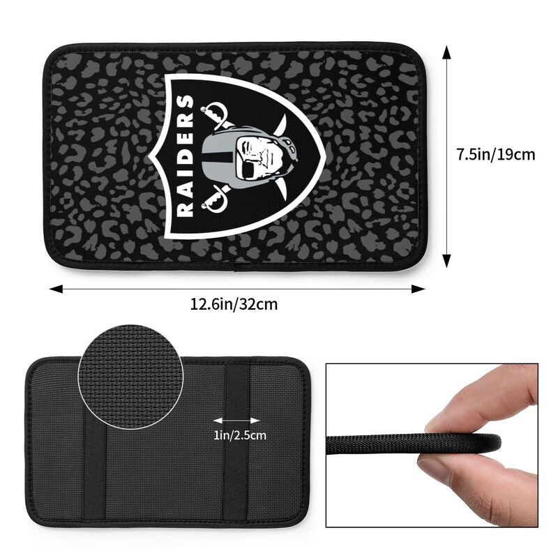 Las Vegas Raiders printed Car handrail box cushion Personalized car armrest cover