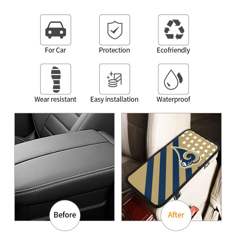 Los Angeles Rams Printed car armrest box pad elbow protection pad