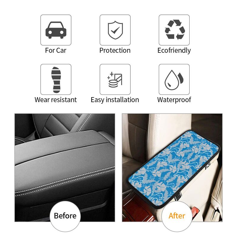 Detroit Lions printing Center console armrest pad car armrest protective cover car
