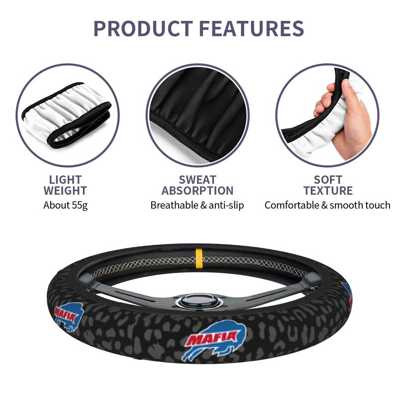 Buffalo Bills Printed elastic steering wheel cover car steering wheel protective cover