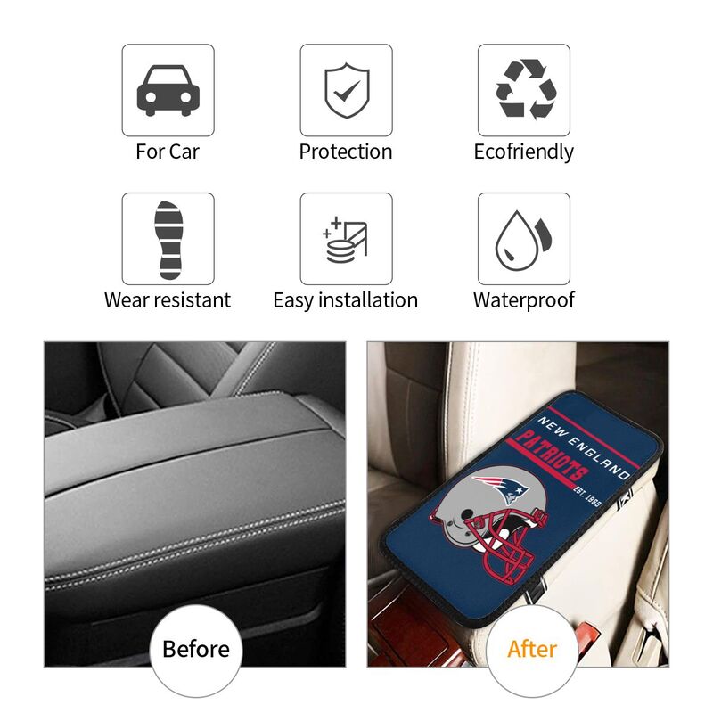 New England Patriots Print car armrest box cushion armrest protective cover