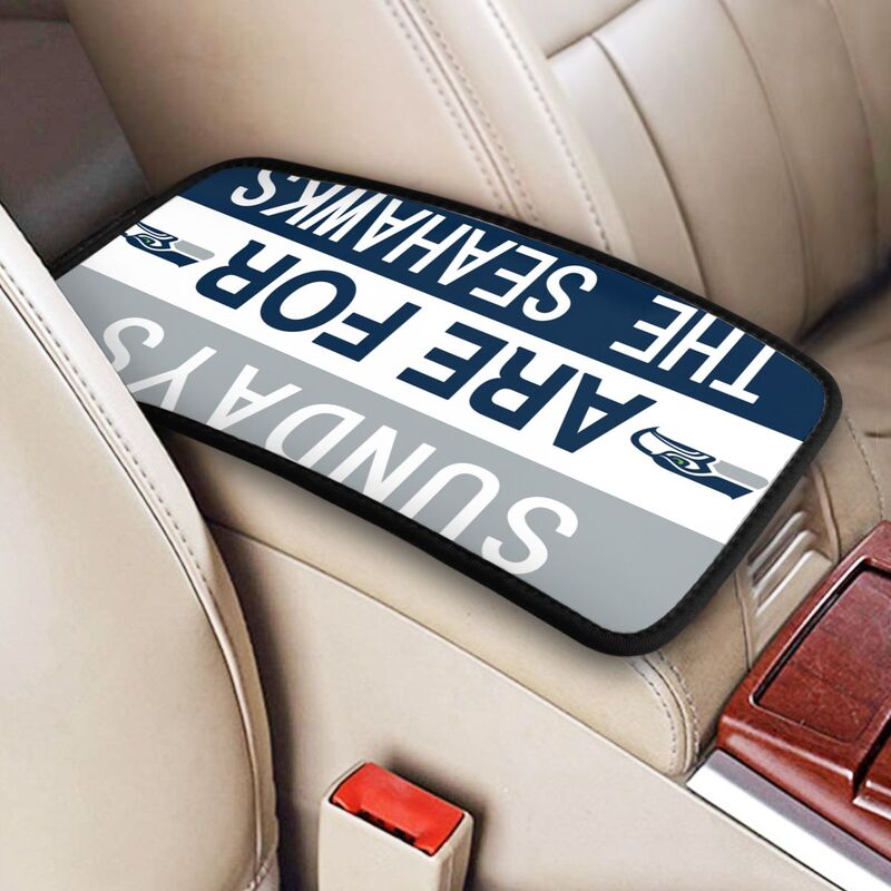 Seattle Seahawks Personalized printed car armrest cover Car handrail box cushion