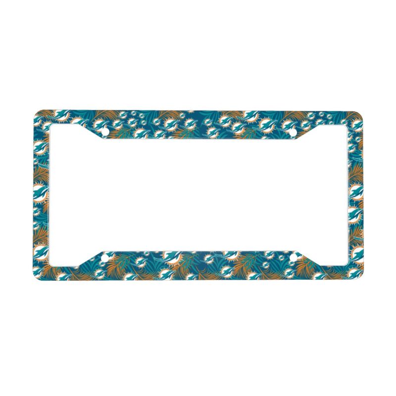 Miami Dolphins Print Car license plate frame four hole license plate holder (one pair)
