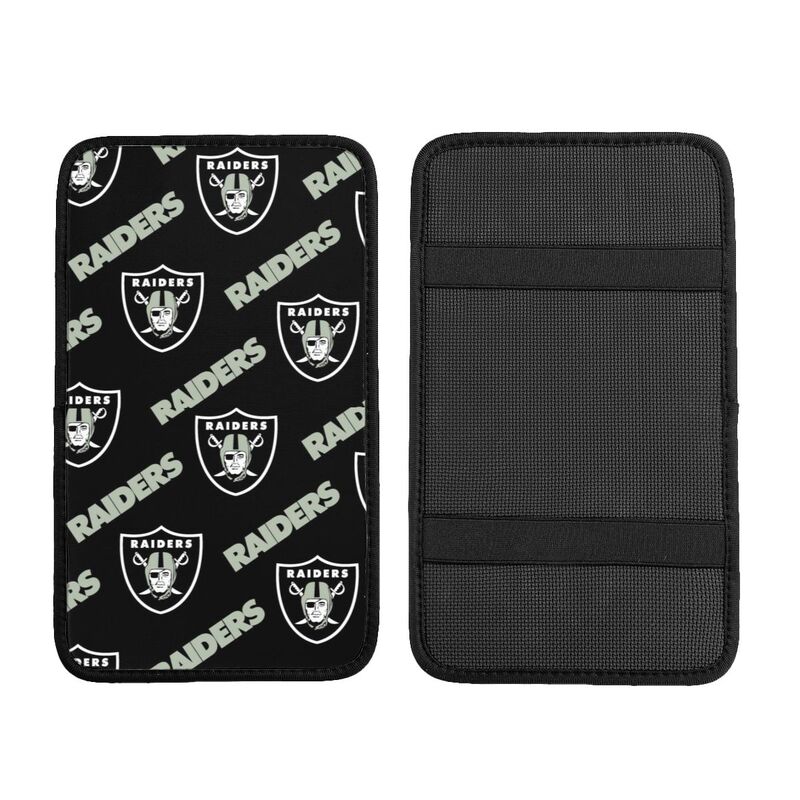 Car armrest box pad Las Vegas Raiders3 Printed central armrest box pad anti slip pad
