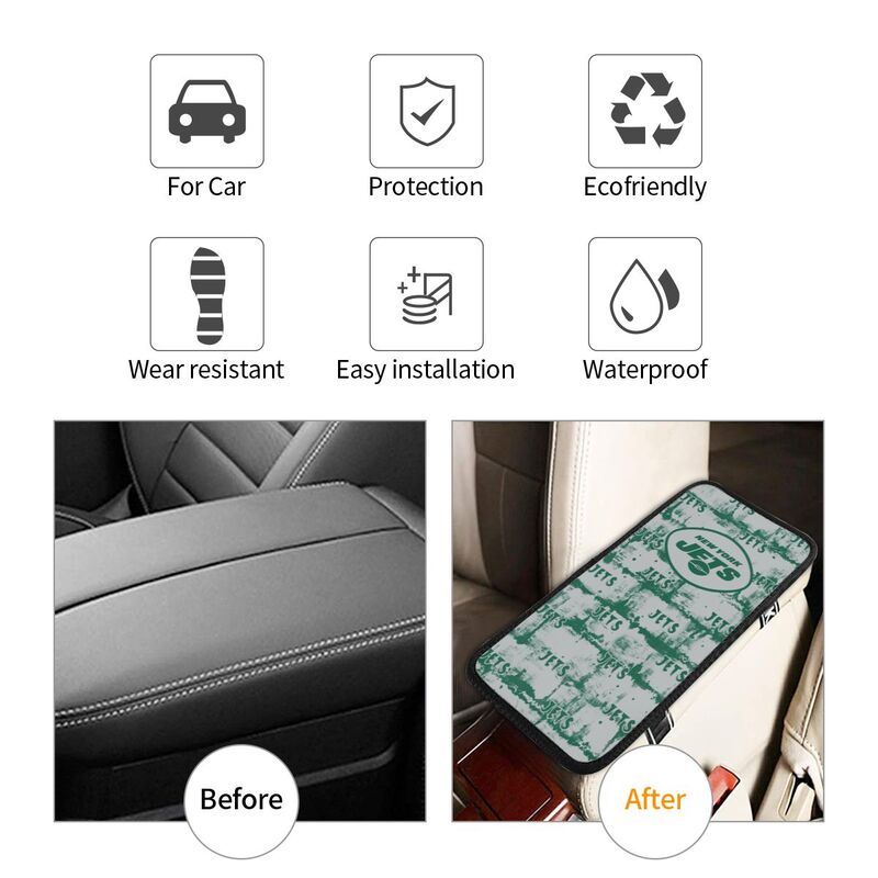 New York Jets print Car armrest box protective cover car center console armrest pad