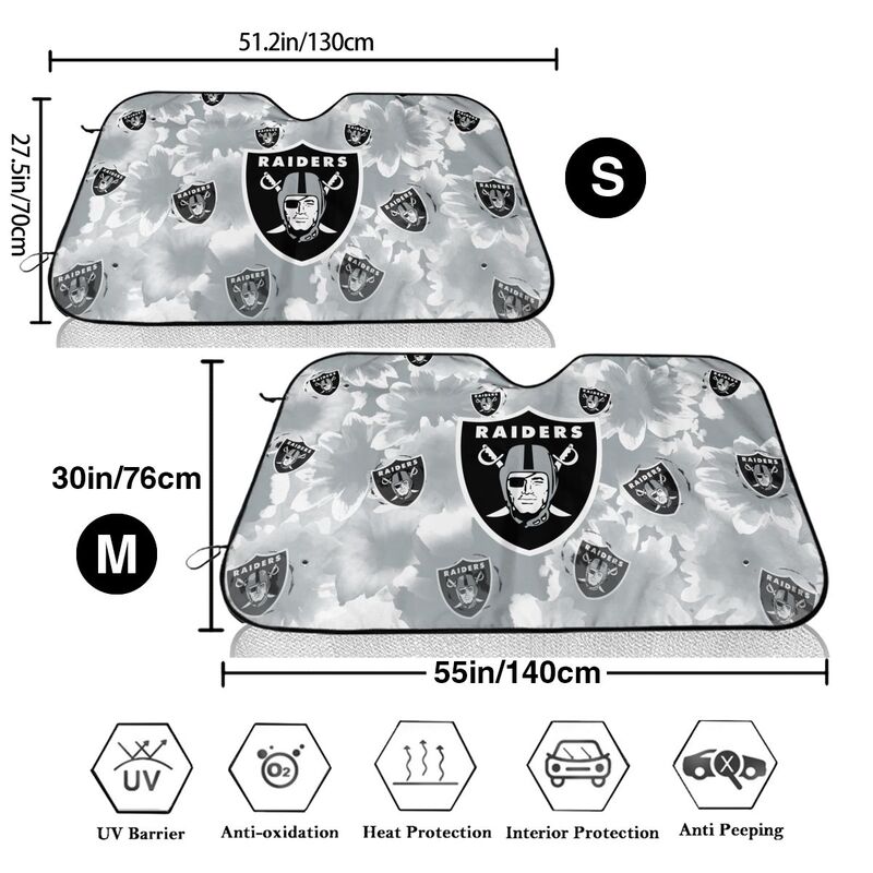 Las Vegas Raiders Printed multi size car front windshield sunshade car windshield sunshade
