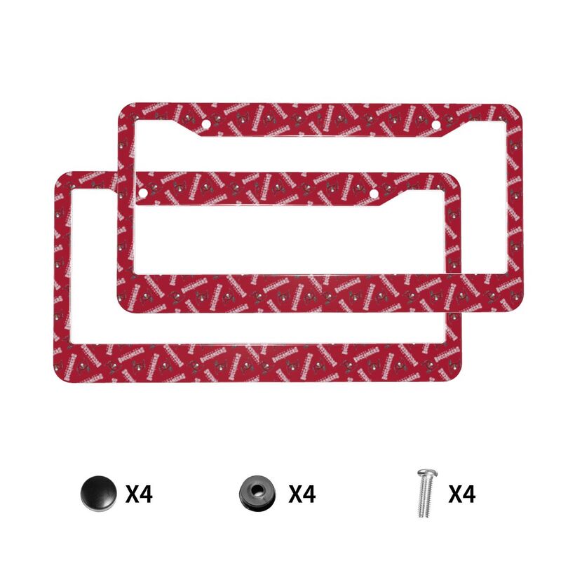Tampa Bay Buccaneers Print front rear license plate holder circular hole license plate holder (one pair)