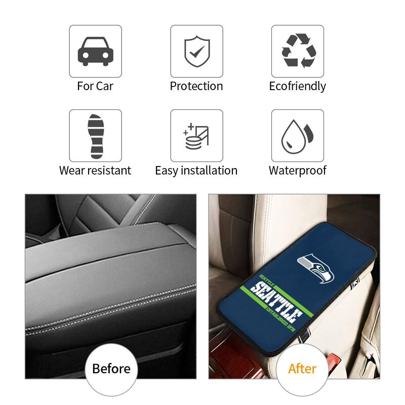 Seattle Seahawks Printed car armrest box pad Protective pad