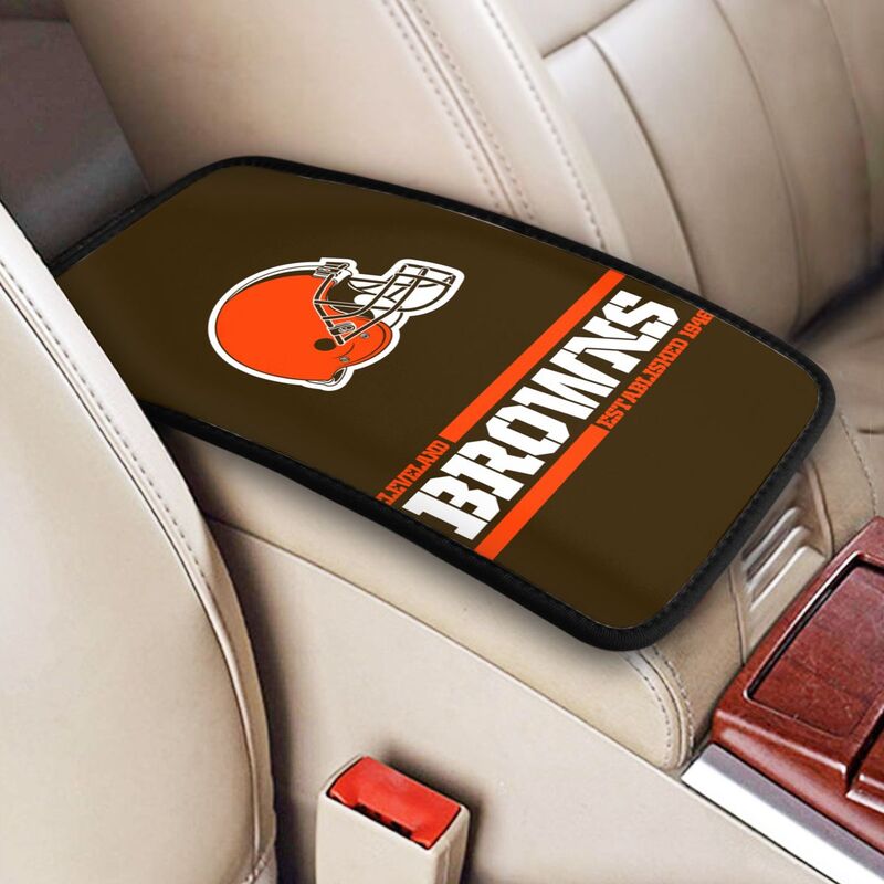Cleveland Browns Printed car armrest box pad Protective pad