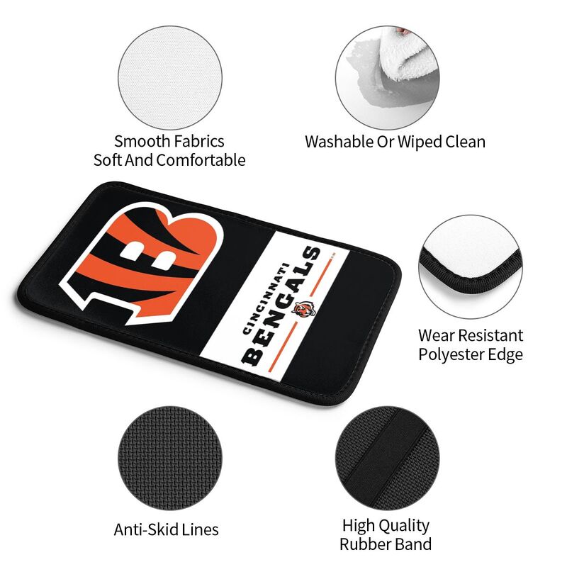 Car armrest box pad Cincinnati Bengals6 Printed central armrest box pad anti slip pad