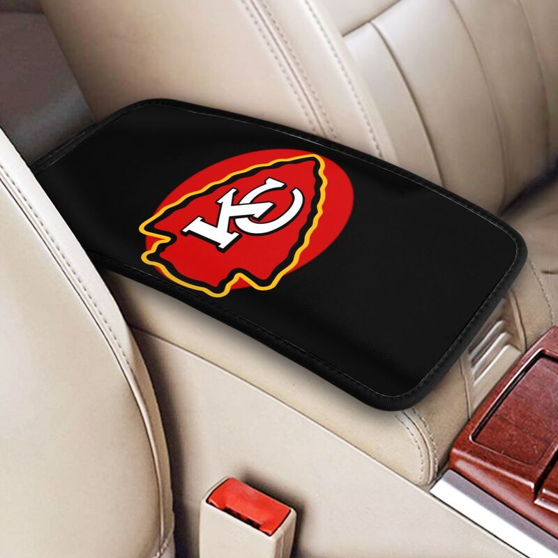 Car armrest box pad Kansas City Chiefs 4 Printed central armrest box cushion protective pad