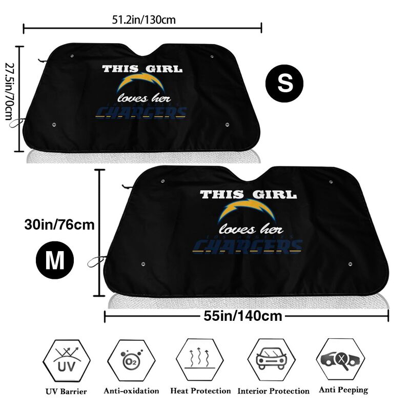 San Diego Chargers Printing multi size car front windshield sunshade car windshield sunshade