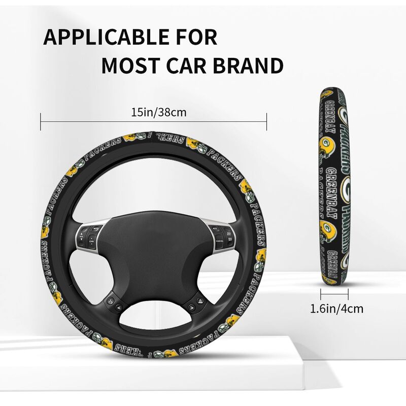 Green Bay Packers 2 Printed car protective cover elastic steering wheel cover