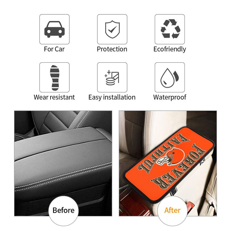 Cleveland Browns Print car armrest box cover armrest protective cover
