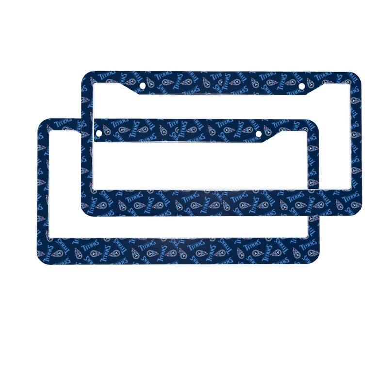 Tennessee Titans Print front rear license plate holder circular hole license plate holder (one pair)