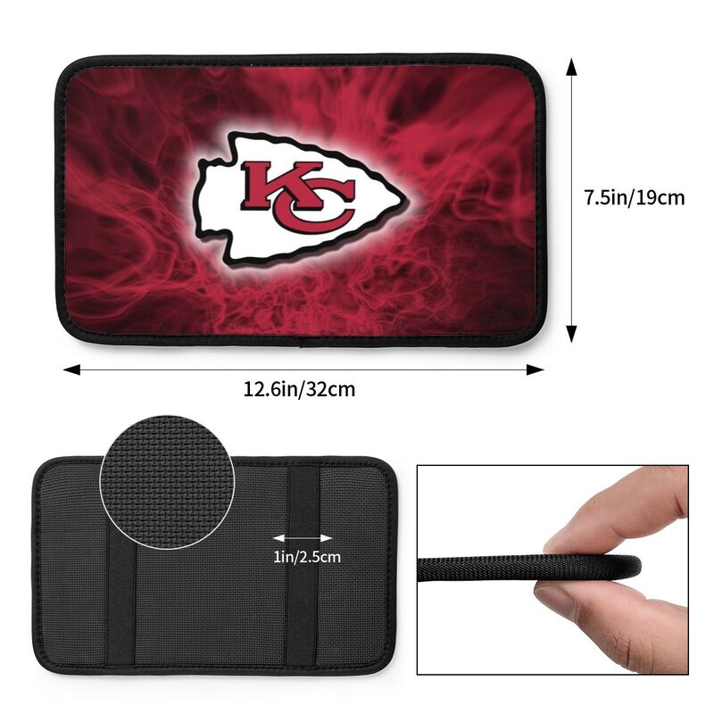 Car armrest box pad Kansas City Chiefs 5 Printed central armrest box cushion protective pad