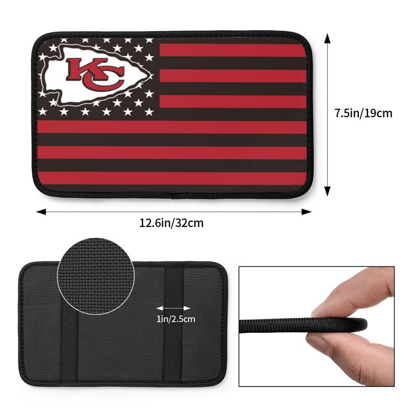 Car armrest box pad Kansas City Chiefs 1 Printed central armrest box pad protective pad