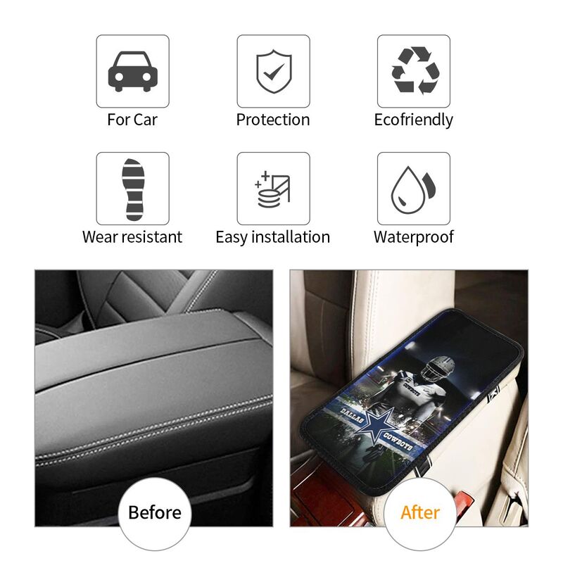 Car armrest box pad Dallas Cowboys1 Printed central armrest box pad anti slip pad