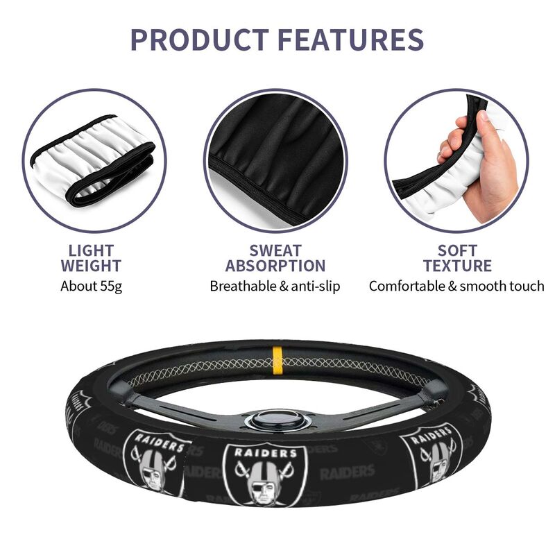 Las Vegas Raiders Printed elastic steering wheel cover breathable protective cover