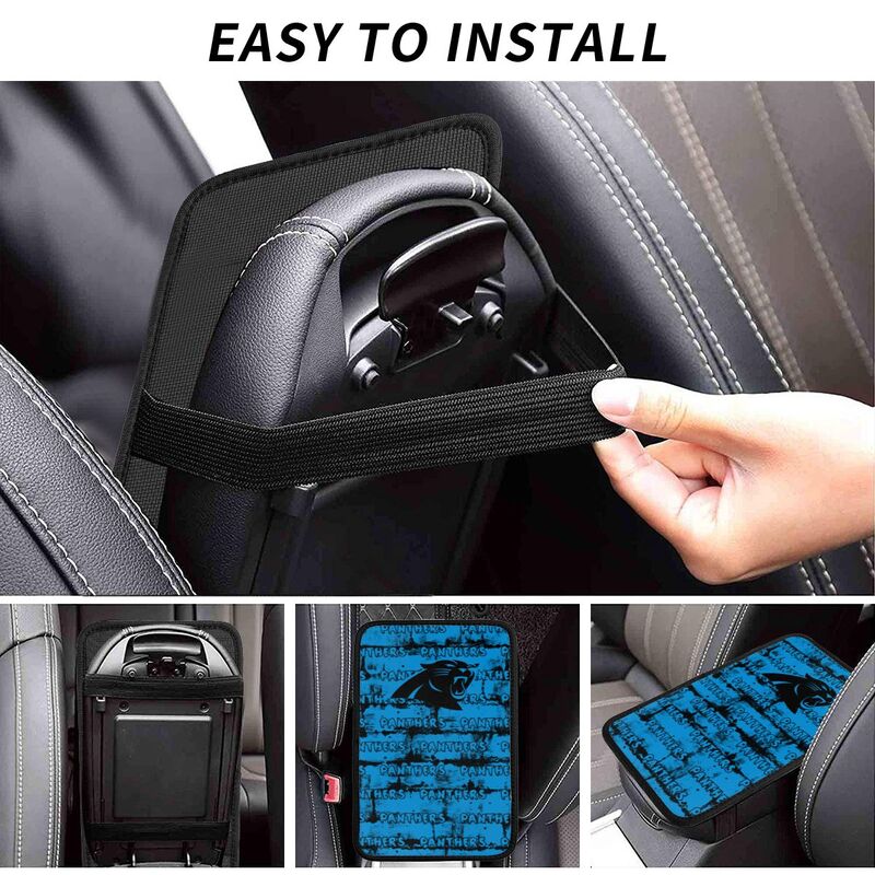 Carolina Panthers print Car armrest box protective cover car center console armrest pad