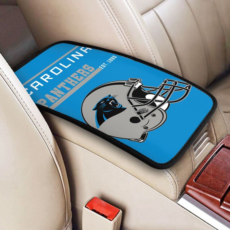Carolina Panthers Print car armrest box cushion armrest protective cover
