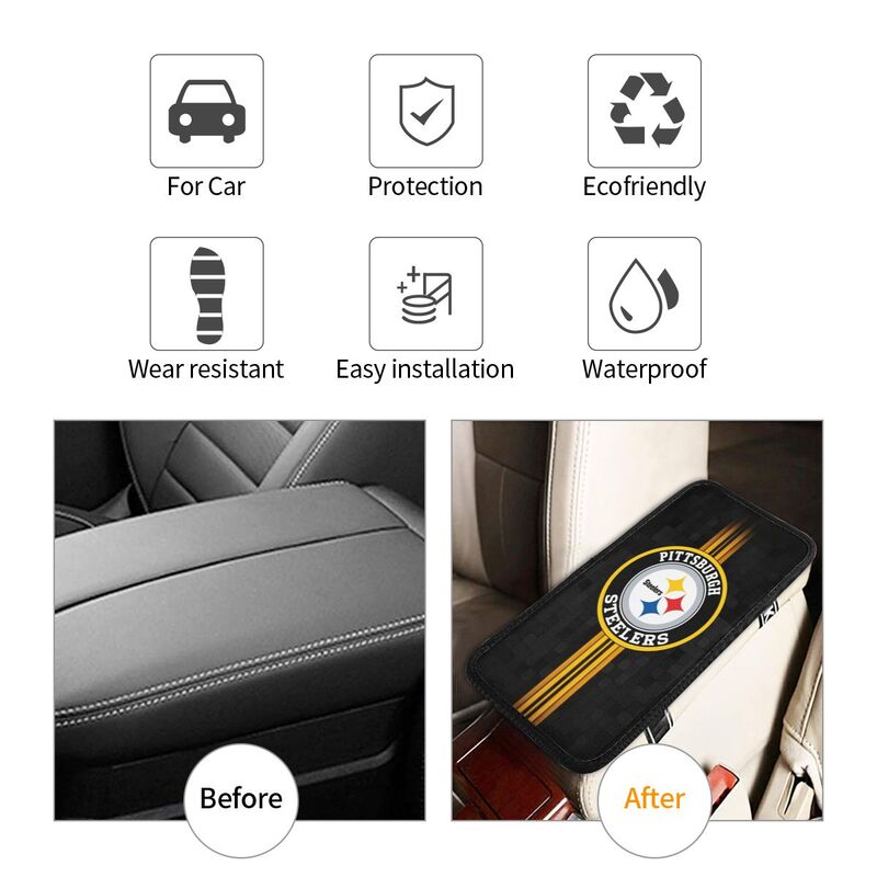 Car armrest box pad Pittsburgh Steelers Printed central armrest box cushion protective pad