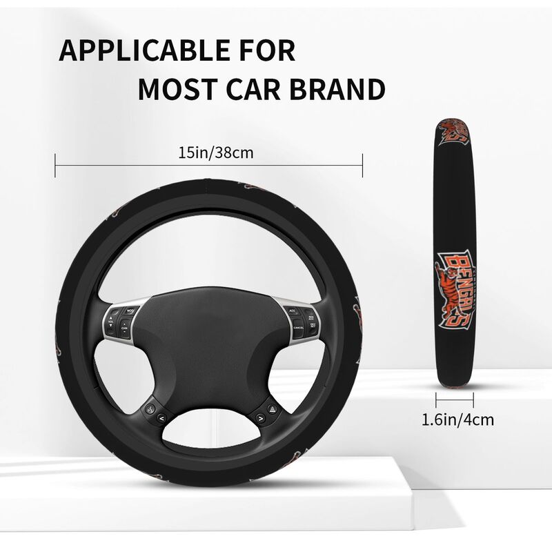 Cincinnati Bengals Printed elastic steering wheel cover anti slip breathable