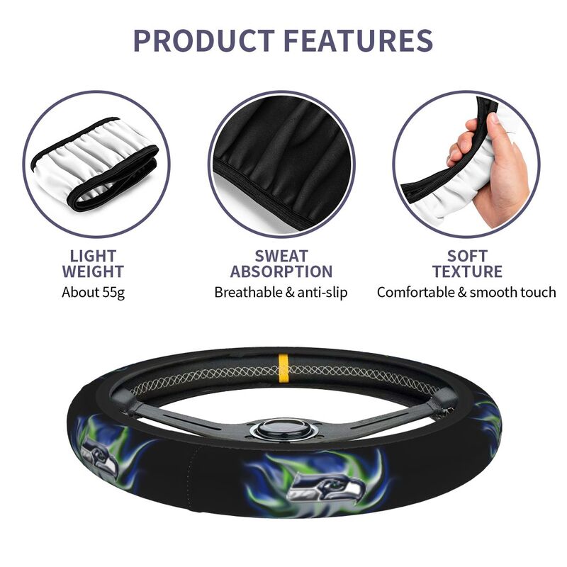 Seattle Seahawks 1 Printed car anti-skid cover elastic steering wheel cover