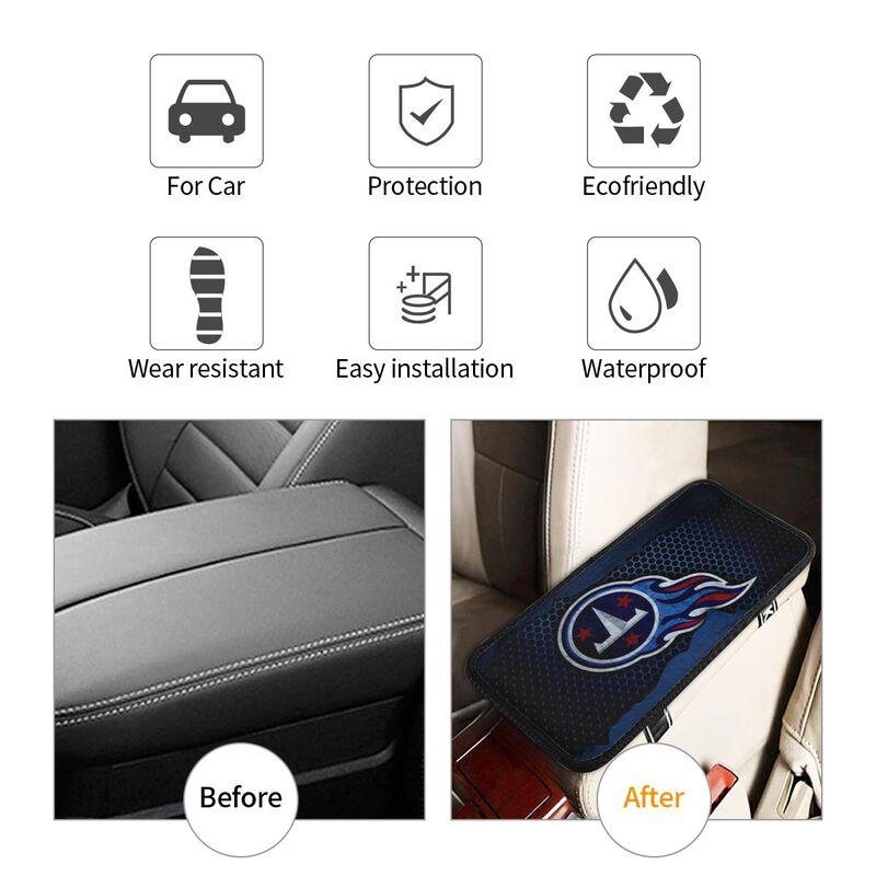 Car armrest box pad Tennessee Titans5 Printed central armrest box pad anti slip pad