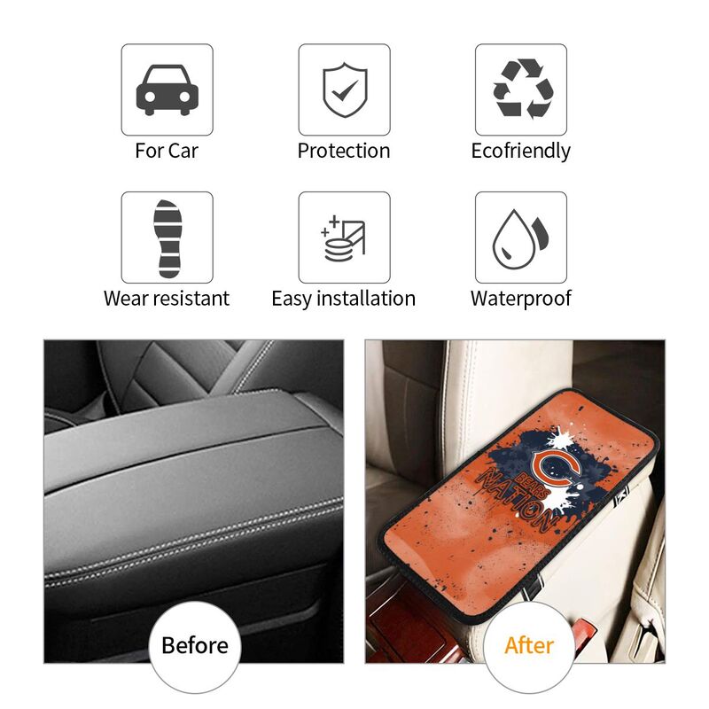 Chicago Bears print car center console armrest pad Car armrest box protective cover