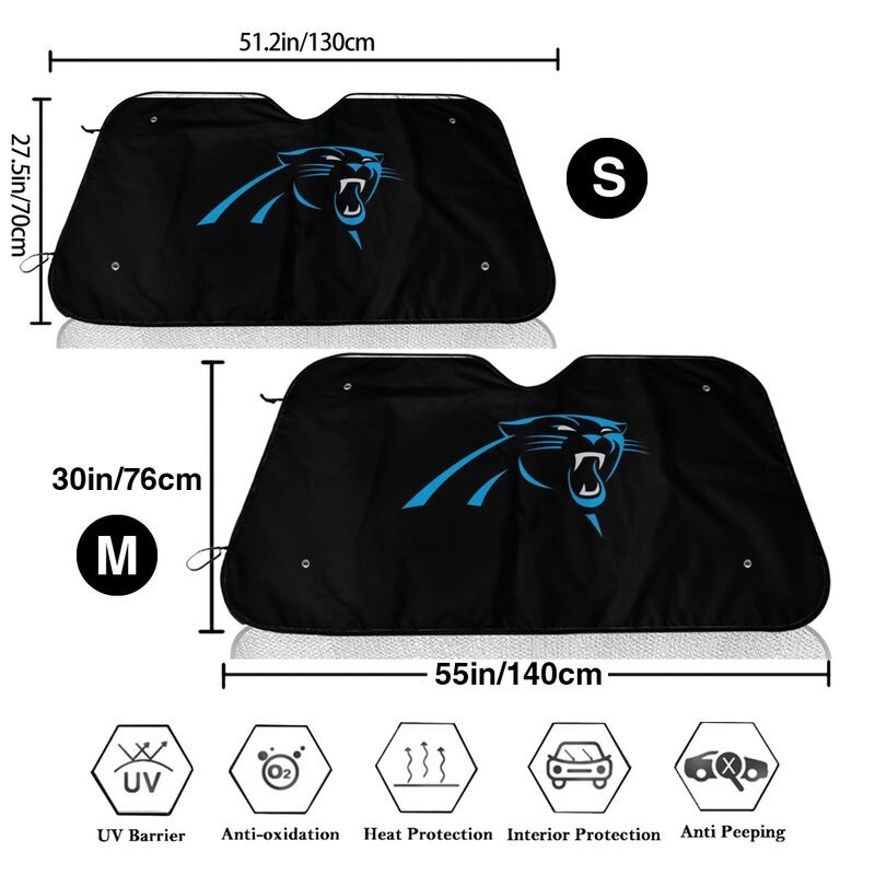 Carolina Panthers Print Car windshield sunshades suitable for front Car windshield sunshades