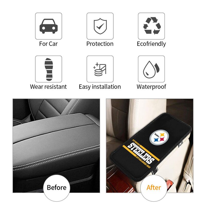 Pittsburgh Steelers Printed car armrest box pad Protective pad