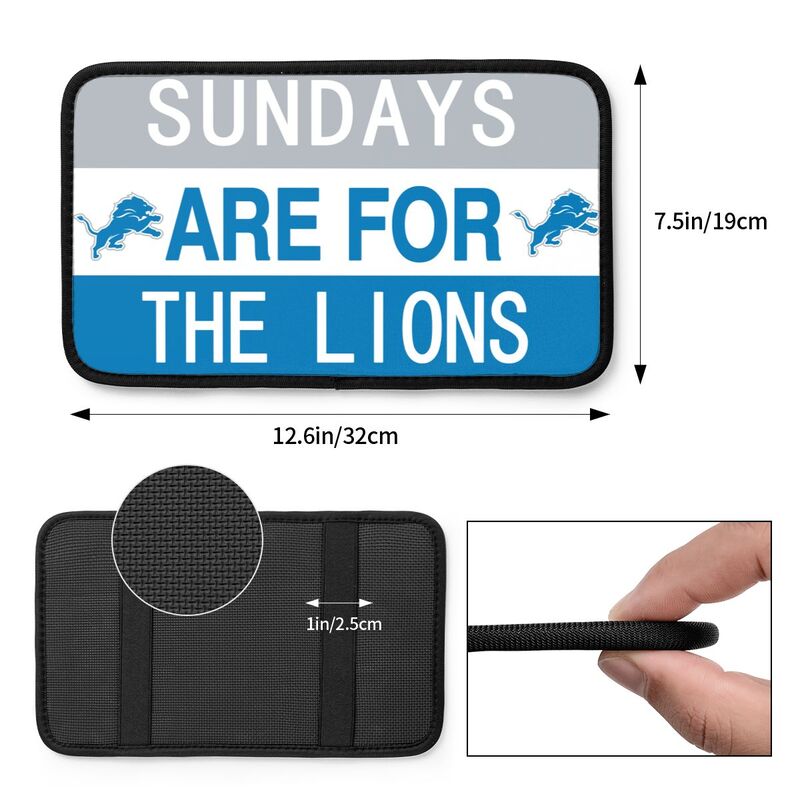Detroit Lions Personalized printed car armrest cover Car handrail box cushion