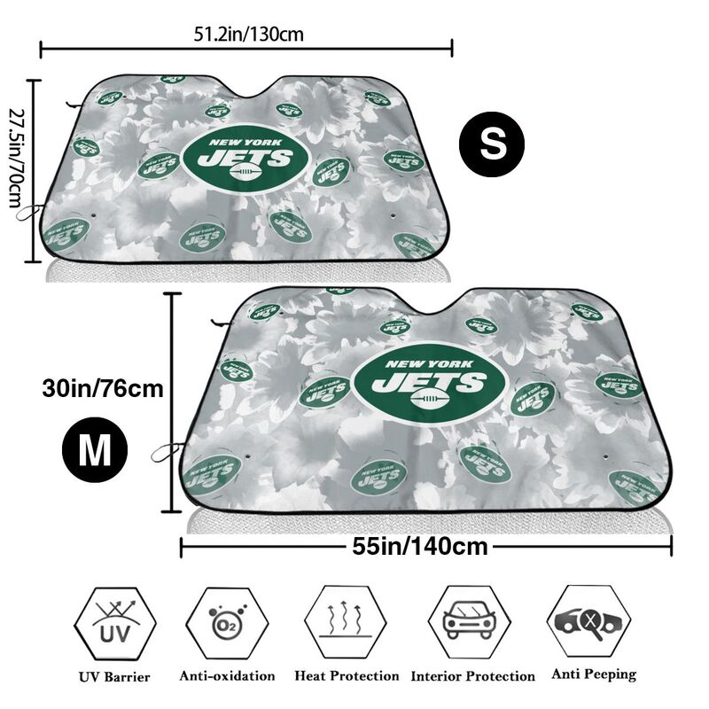 New York Jets Printed multi size car front windshield sunshade car windshield sunshade