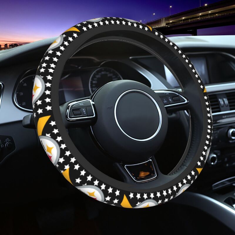 Pittsburgh Steelers Printed breathable elastic steering wheel protective cover