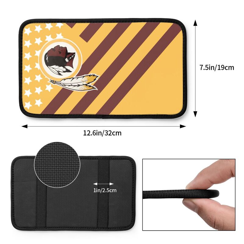 Car armrest box pad Washington Commanders Printed central armrest box pad protective pad