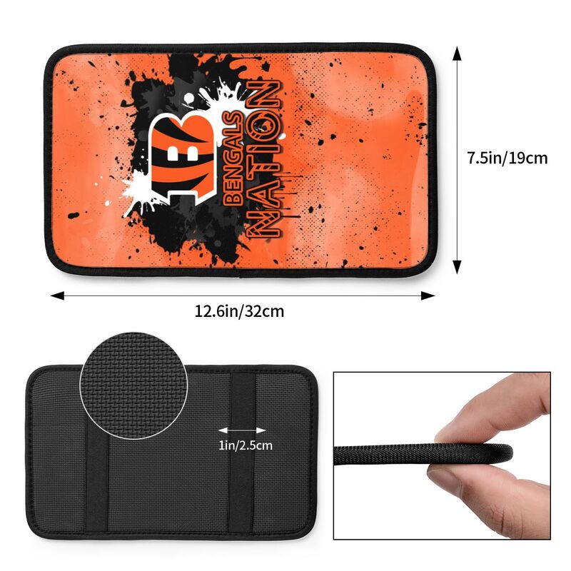 Cincinnati Bengals print car center console armrest pad Car armrest box protective cover