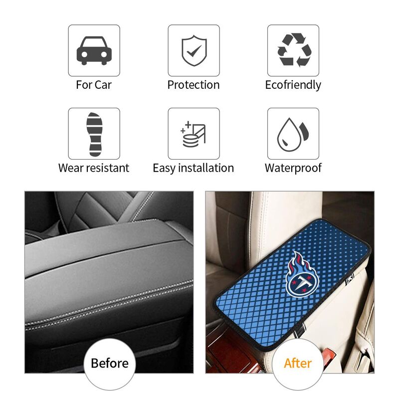 Tennessee Titans Car handrail box cushion Personalized printed car armrest cover