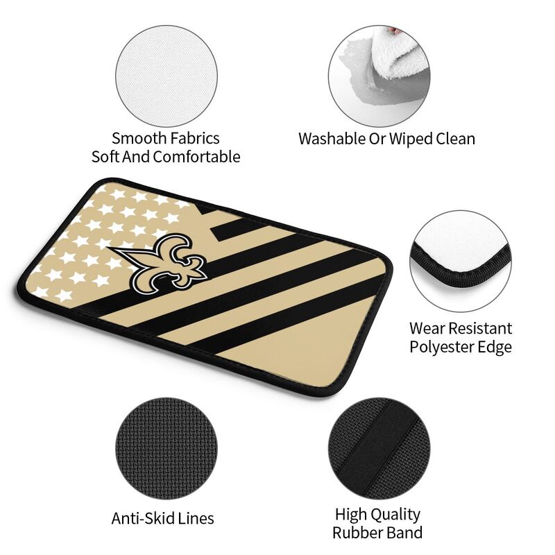 Car armrest box pad New Orleans Saints2 Printed central armrest box pad anti slip pad