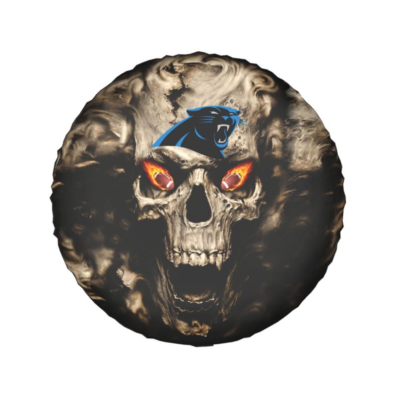 Carolina Panthers print Skull print car tire cover tire dust cover